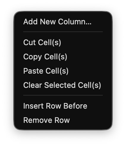 File menu